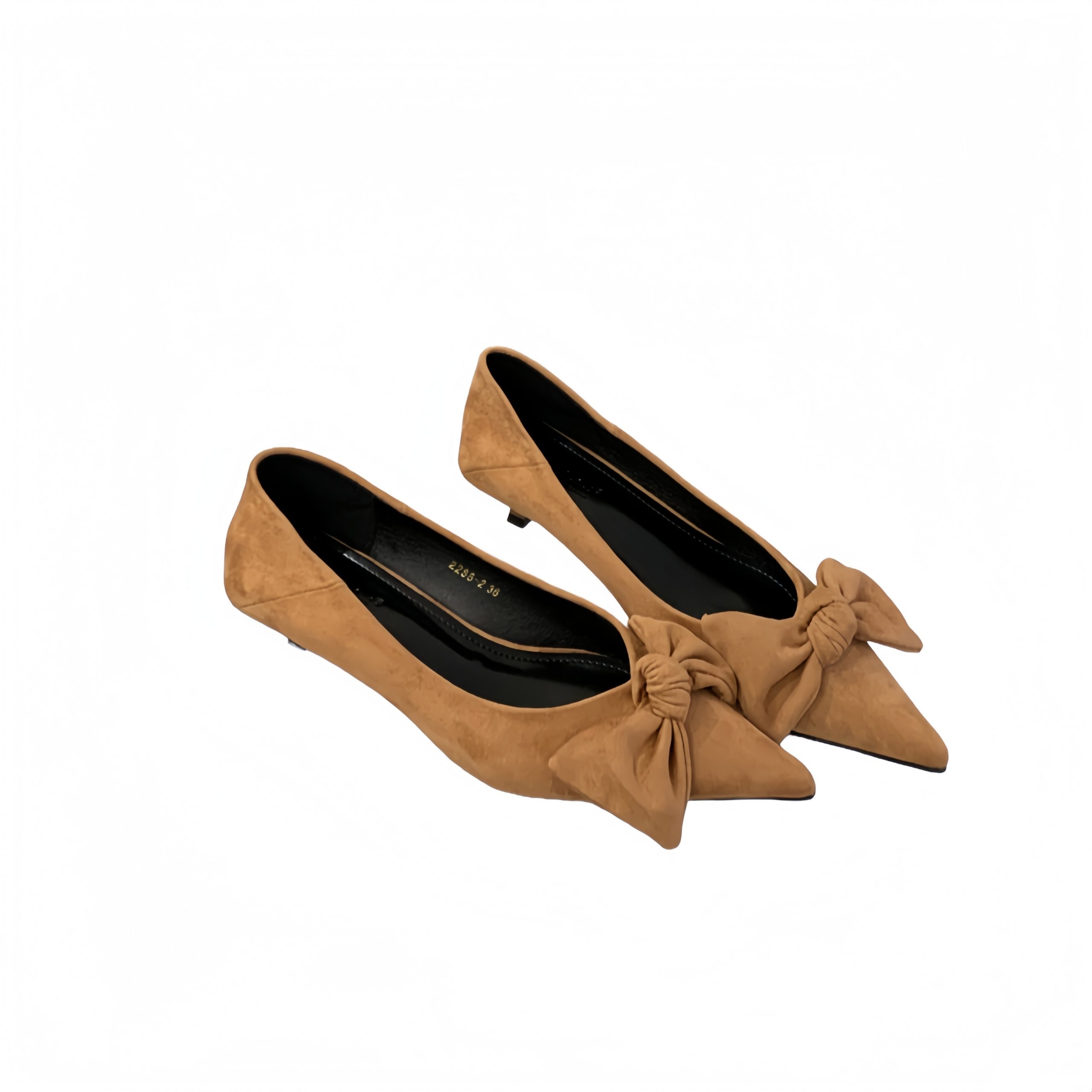 French Style Black High Heel Shoes for Women 2025 New Autumn Spring Velvet Bow Pointed Toe - Image 5